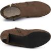 imageAllegra K Womens Side Zip Low Platform Chunky Heel Ankle BootiesDark Brown