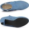 imageAllegra K Womens Side Zip Low Platform Chunky Heel Ankle BootiesDenim Blue