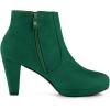 imageAllegra K Womens Side Zip Low Platform Chunky Heel Ankle BootiesEmerald Green