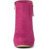 imageAllegra K Womens Side Zip Low Platform Chunky Heel Ankle BootiesHot Pink