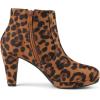 imageAllegra K Womens Side Zip Low Platform Chunky Heel Ankle BootiesLeopard