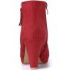 imageAllegra K Womens Side Zip Low Platform Chunky Heel Ankle BootiesRed