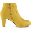 imageAllegra K Womens Side Zip Low Platform Chunky Heel Ankle BootiesYellow
