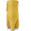 imageAllegra K Womens Side Zip Low Platform Chunky Heel Ankle BootiesYellow