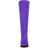 imageAllegra K Womens Side Zipper Chunky Heels Knee High BootsPurple
