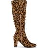 imageAllegra K Womens Slouch Pointed Toe Chunky Heel Knee High BootsLeopard