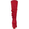 imageAllegra K Womens Slouch Pointed Toe Chunky Heel Knee High BootsRed