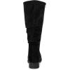imageAllegra K Womens Slouch Round Toe Low Heel Boots Knee High BootsBlack