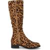 imageAllegra K Womens Slouch Round Toe Low Heel Boots Knee High BootsLeopard