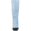 imageAllegra K Womens Slouch Round Toe Low Heel Boots Knee High BootsSky Blue