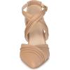 imageAllegra K Womens Slouches Cross Strap Pointed Toe Stiletto Heels PumpsNude