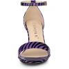imageAllegra K Womens Snakeskin Heels Chunky Heels Ankle Strap SandalsBlack Purple