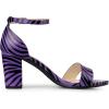 imageAllegra K Womens Snakeskin Heels Chunky Heels Ankle Strap SandalsBlack Purple