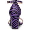 imageAllegra K Womens Snakeskin Heels Chunky Heels Ankle Strap SandalsBlack Purple