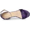 imageAllegra K Womens Snakeskin Heels Chunky Heels Ankle Strap SandalsBlack Purple