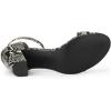 imageAllegra K Womens Snakeskin Heels Chunky Heels Ankle Strap SandalsBlack Snake