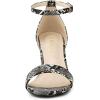imageAllegra K Womens Snakeskin Heels Chunky Heels Ankle Strap SandalsBlack Snake