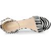 imageAllegra K Womens Snakeskin Heels Chunky Heels Ankle Strap SandalsBlack White