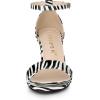 imageAllegra K Womens Snakeskin Heels Chunky Heels Ankle Strap SandalsBlack White