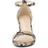 imageAllegra K Womens Snakeskin Heels Chunky Heels Ankle Strap SandalsKhaki Snake