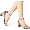 imageAllegra K Womens Snakeskin Heels Chunky Heels Ankle Strap SandalsKhaki Snake