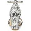 imageAllegra K Womens Snakeskin Heels Chunky Heels Ankle Strap SandalsWhite Snake