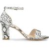 imageAllegra K Womens Snakeskin Heels Chunky Heels Ankle Strap SandalsWhite Snake