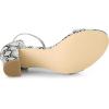 imageAllegra K Womens Snakeskin Heels Chunky Heels Ankle Strap SandalsWhite Snake