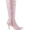 imageAllegra K Womens Sparkle Glitter Pointy Toe Stiletto Heel Knee High BootsPink
