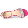 imageAllegra K Womens Sparkly Rhinestone Ankle Strap Chunky Heel SandalsHot Pink