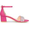 imageAllegra K Womens Sparkly Rhinestone Ankle Strap Chunky Heel SandalsHot Pink