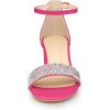 imageAllegra K Womens Sparkly Rhinestone Ankle Strap Chunky Heel SandalsHot Pink