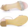 imageAllegra K Womens Sparkly Rhinestone Ankle Strap Chunky Heel SandalsPink