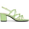 imageAllegra K Womens Square Toe Knots Ankle Strap Chunky Heels SandalsLime Green