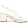 imageAllegra K Womens Square Toe Knots Ankle Strap Chunky Heels SandalsWhite