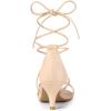 imageAllegra K Womens Strappy Kitten Heel Lace Up SandalsBeige