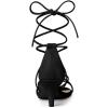 imageAllegra K Womens Strappy Kitten Heel Lace Up SandalsBlack