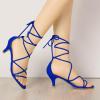 imageAllegra K Womens Strappy Kitten Heel Lace Up SandalsDark Blue