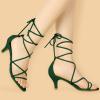 imageAllegra K Womens Strappy Kitten Heel Lace Up SandalsGreen