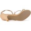 imageAllegra K Womens Strappy Kitten Heel Lace Up SandalsNude