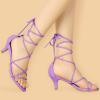 imageAllegra K Womens Strappy Kitten Heel Lace Up SandalsPurple
