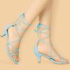 imageAllegra K Womens Strappy Kitten Heel Lace Up SandalsSky Blue