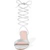 imageAllegra K Womens Strappy Lace Up Kitten Heels SandalSilver