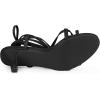 imageAllegra K Womens Strappy Lace Up Kitten Heels SandalsBlack