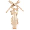 imageAllegra K Womens Strappy Lace Up Satin Chunky Heel SandalsChampagne