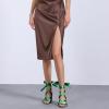 imageAllegra K Womens Strappy Lace Up Satin Chunky Heel SandalsGreen