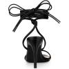 imageAllegra K Womens Strappy Lace Up Slingback Open Toe Stiletto Heel SandalsBlack