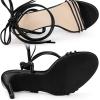 imageAllegra K Womens Strappy Lace Up Slingback Open Toe Stiletto Heel SandalsBlack