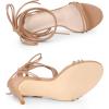 imageAllegra K Womens Strappy Lace Up Slingback Open Toe Stiletto Heel SandalsNude