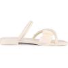 imageAllegra K Womens Strappy Pearl Strap Pleated Flat Slide Sandals
